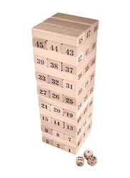 Cooltoys 48-Piece Timber Tower Wooden Block Stacking Game, 113068, Ages 3+