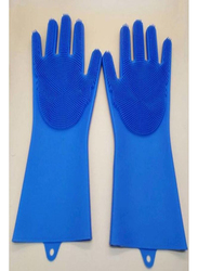 Generic Heat Resistant Silicone Gloves, 15 x 6 inch, 1 Pair, Blue