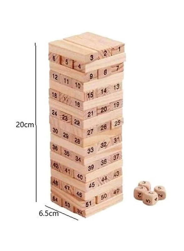 Shy-Shy Wooden Blocks Tumbling Stacking Game, Brown, Large, Ages 3+