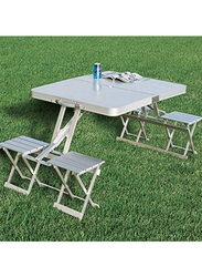 Foldable Chair and Table Set, Silver