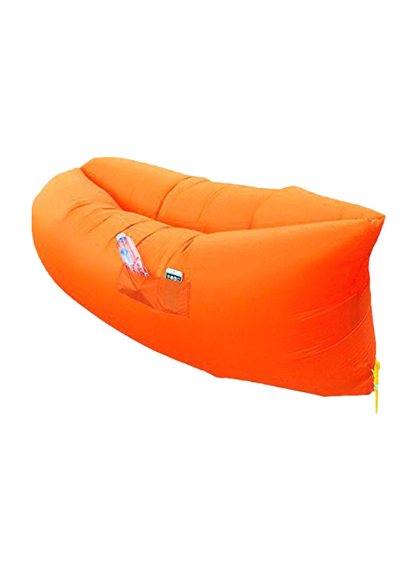 Self-Inflating Nylon Blow Air Bed, 100025IABO, Orange