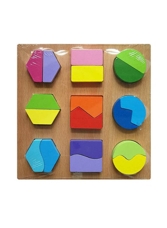 Wooden 3D Geometric Jigsaw Puzzle, Ages 2+