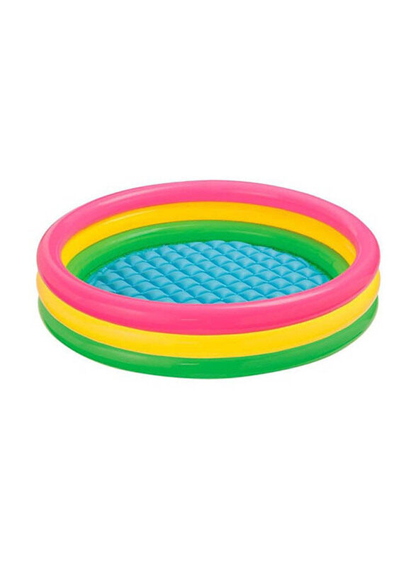 

Intex Triple Ring Inflatable Foldable Portable Lightweight Swimming Pool, Multicolour