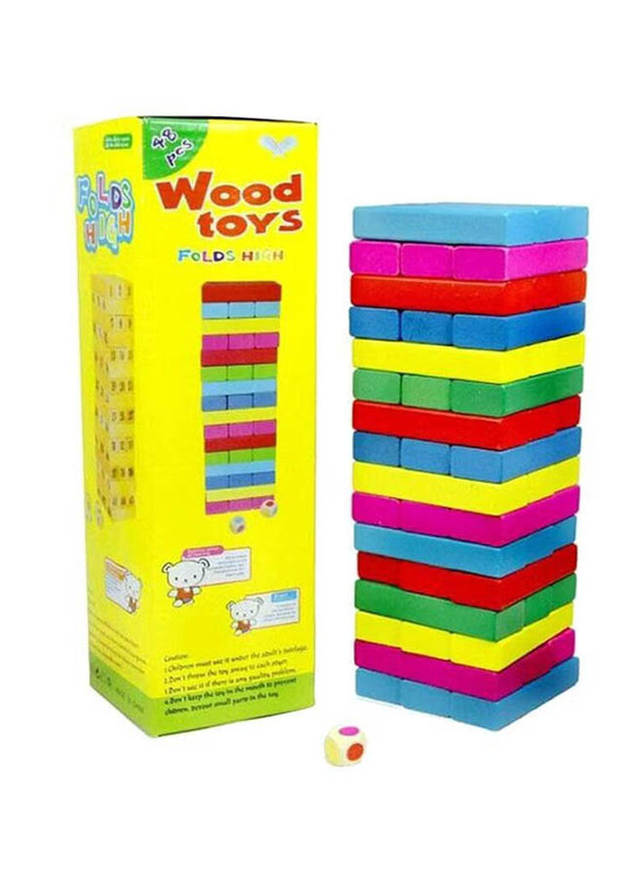 

Generic Wood Toys 48-Colour Cascading Block Stacking Game, Ages 3+, Multicolour