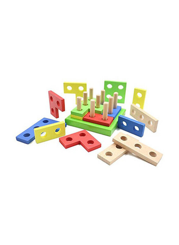 

Generic Revanak Wooden Geometric Board Stacking Blocks Puzzle, Ages 3+