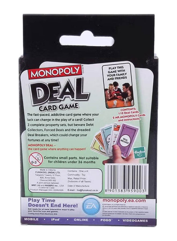 Funskool 110-Piece Monopoly Deal Card Game, Multicolour