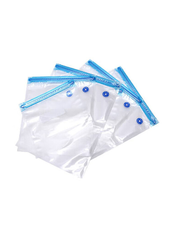 

Generic Reusable Vacuum Sealer Food Saver Bag Set, 5 Piece, Clear/Blue