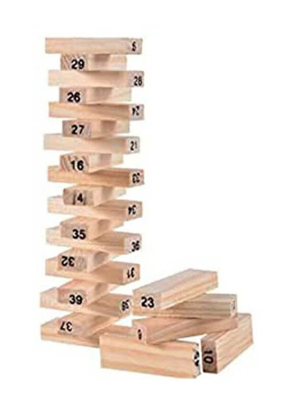 

Generic Classic Wooden Educational Block Stacking Games, Brown, Ages 3+