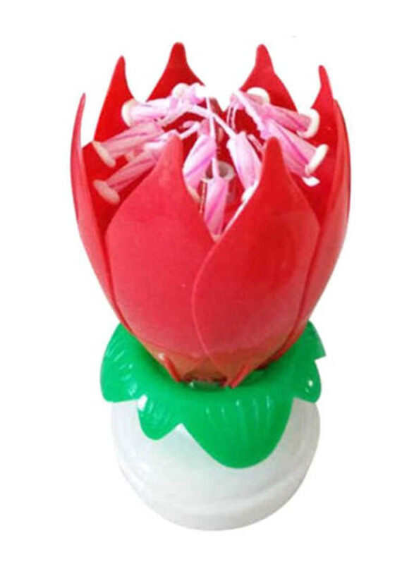 

Generic Rotating Lotus Flower Musical Candle, Multicolour