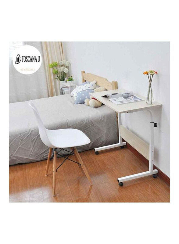 Adjustable Portable Laptop Desk Bedside Computer Table, White