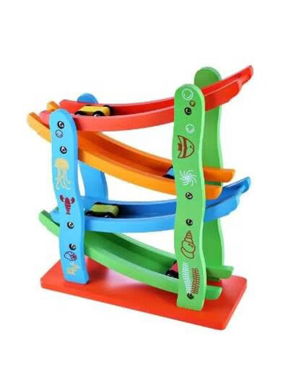 Wooden Speed Chute Car Vehicle Set, Multicolour, Ages 3+