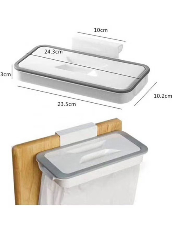 2 Piece Cupboard Door Back Trash Rack Storage Kitchen Garbage Rubbish Bag Cabinet, Multicolour