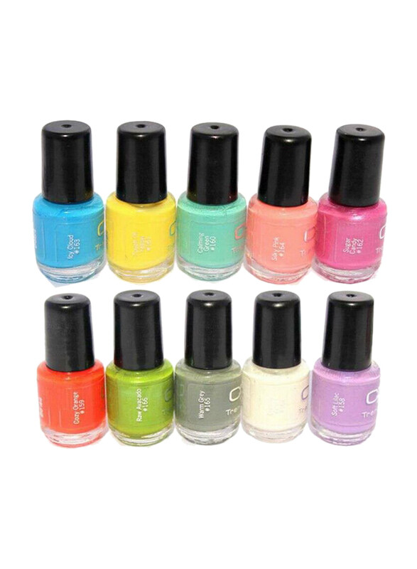 CP Trendies 10-Pieces Pastel Passion Nail Polish Set,  4ml,  Multicolor