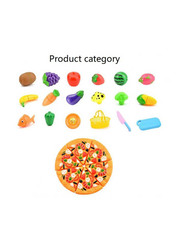 Portable Lightweight Compact Sturdy and Durable Pretend Fruit Vegetable Cutting Toy Play Set, Ages 3+, Multicolour