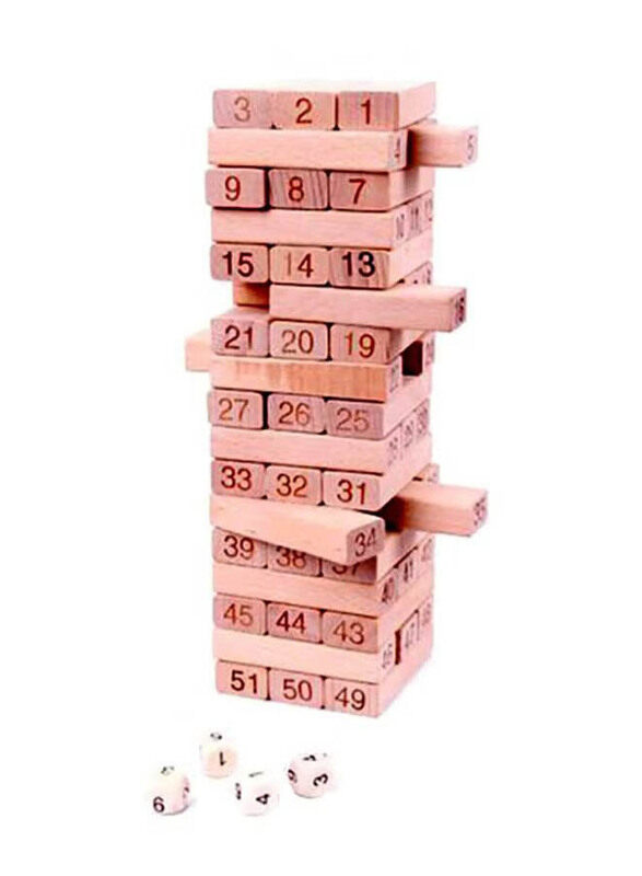 

Sharpdo 51-Piece Beech Jenga Toy Set, Ages 3+, Beige