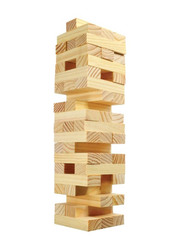 M.Y Traditional Games Wooden Tower Blocks Set, 54 Pieces, Ages 3+