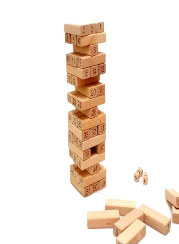 52-Piece Large Jenga Game Building Blocks, Ages 3+