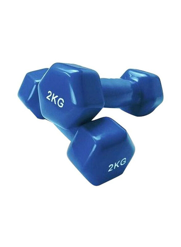 

Generic Vinyl Dumbbells Set, 2 x 2 KG, Blue