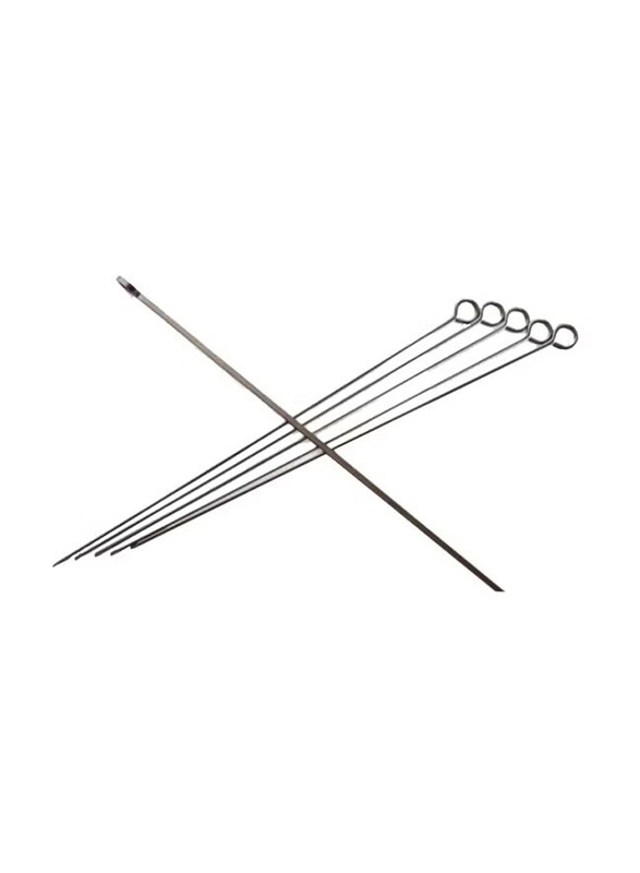 

Generic 10 Inch Stainless Steel BBQ Skewer Set, 6 Piece, Silver