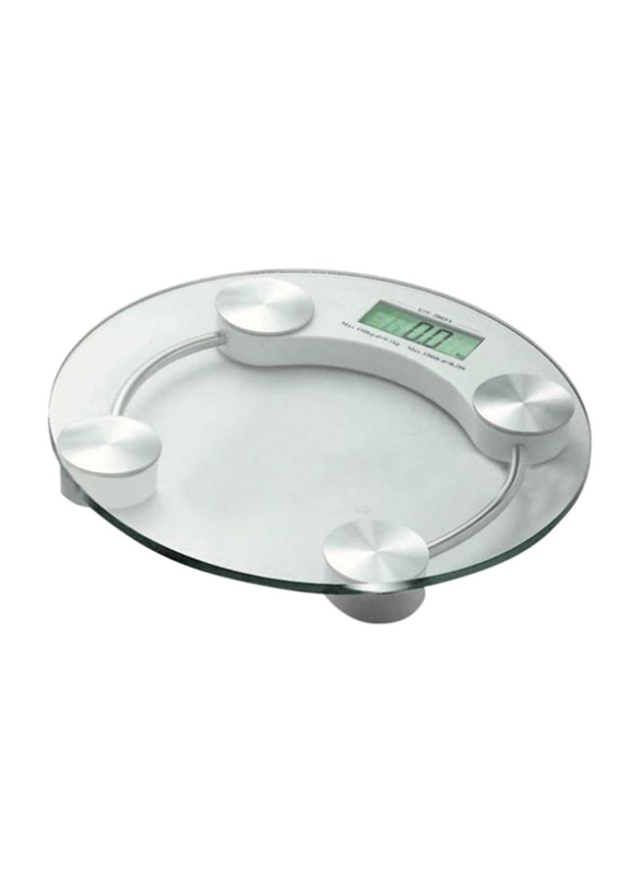 Digital Bath Weighing Scale 150 kg, Clear/Silver