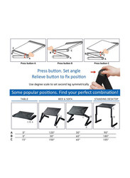 Portable Mobile Laptop Standing Desk with Mouse Pad, Ultra-light Aluminum, Multicolour