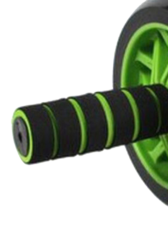 Wheel Roller Abdominal Trainer with Knee Mat, 0.8KG, Green/Black