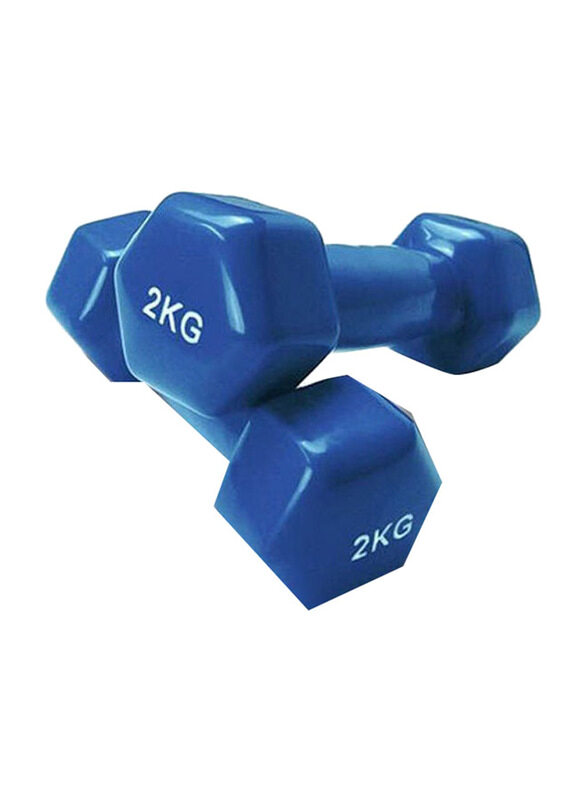 

Generic Vinyl Dumbbells Set, 2 x 2 KG, Blue