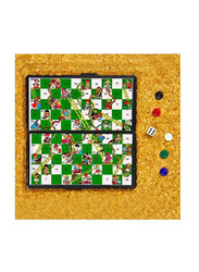 Margoun Magnetic Foldable Snakes and Ladder Board Game, Ages 5+, Multicolour