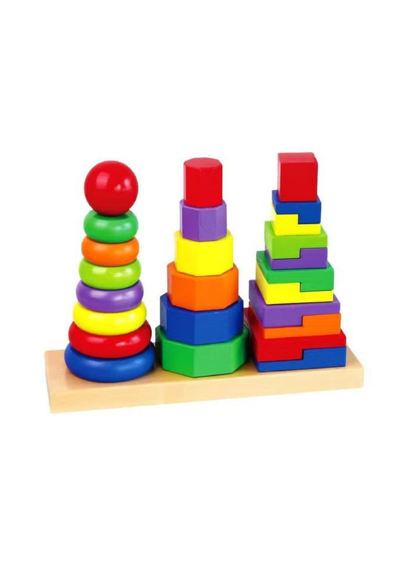 Viga Wooden Geometric Stacker, Ages 2+