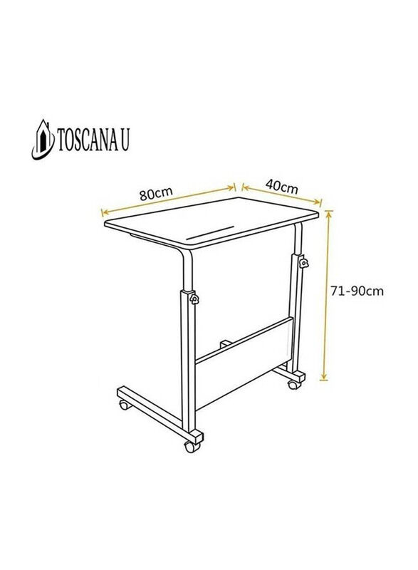 Adjustable Portable Laptop Desk Bedside Computer Table, White