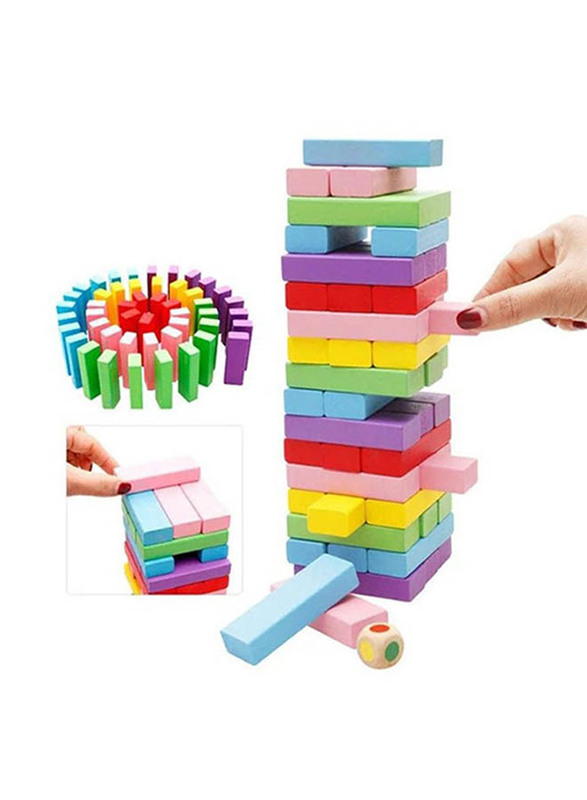 Non Toxic Smooth Edges Wooden Building Block Toy Set, 48 Pieces, Ages 3+