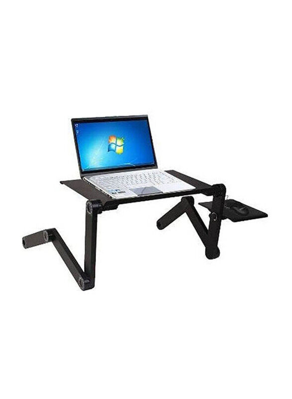 Foldable Laptop Stand with 1 Cooling Fan E Table, Black