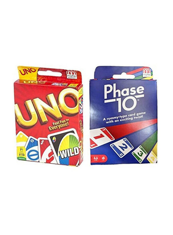 

Mattel Games Phase 10 Card with Uno Card Game, Ages 10+