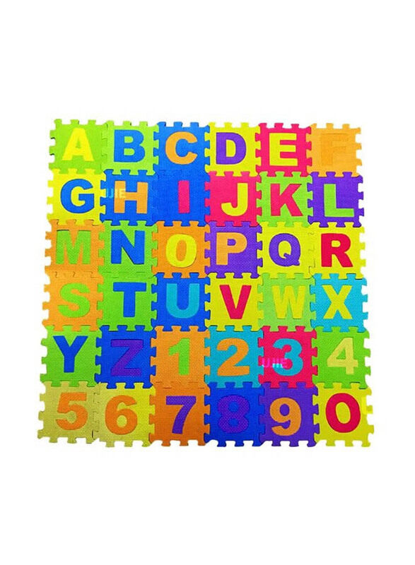 

UJIE 36-Piece Alphabets And Number Puzzle Foam Mat Set, Multicolour, Ages 3+