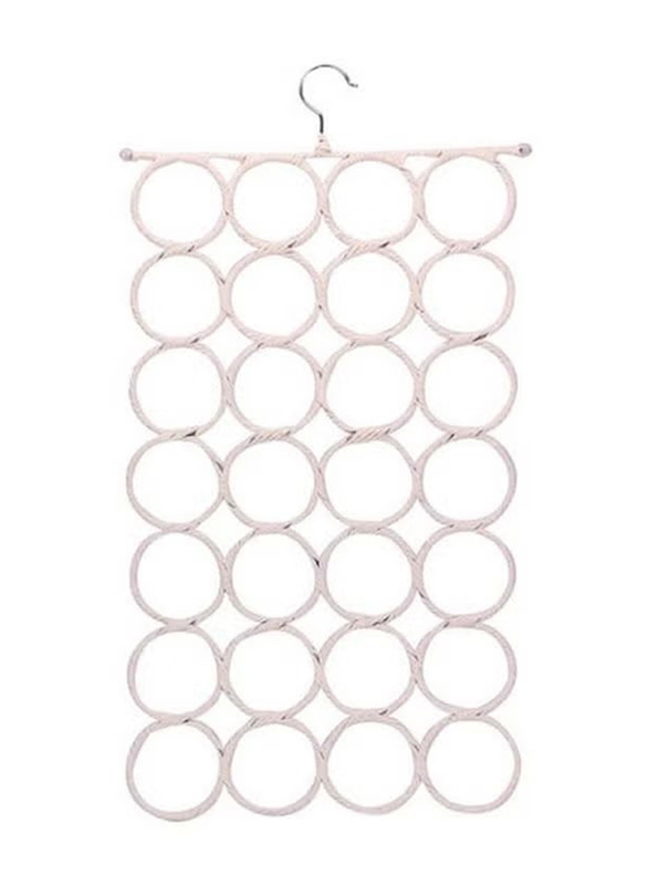 28-Loop Scarf Holder, White