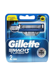 Gillette Mach 3 Turbo Manual Shaving Razor Blades Unisex, 43557, 2 Pieces