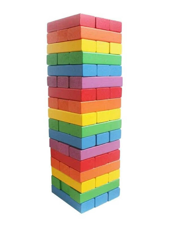 Webby 54-Piece Wooden Building Blocks, Ages 3+, Multicolour