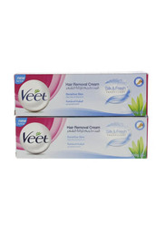 Veet Silk & Fresh Hair Removal Cream, 100gm, 2 Piece