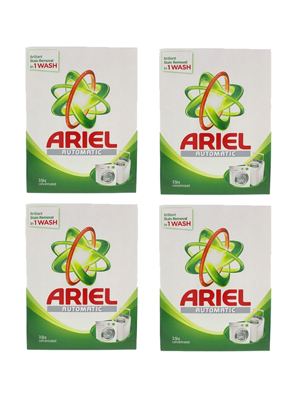 Ariel Automatic Stain Removal Laundry Detergent Powder, 4 Pieces x 2.5 Kg