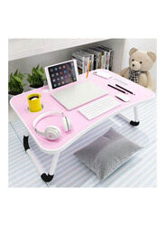 Foldable Laptop Table with Cup Holder, Multicolour