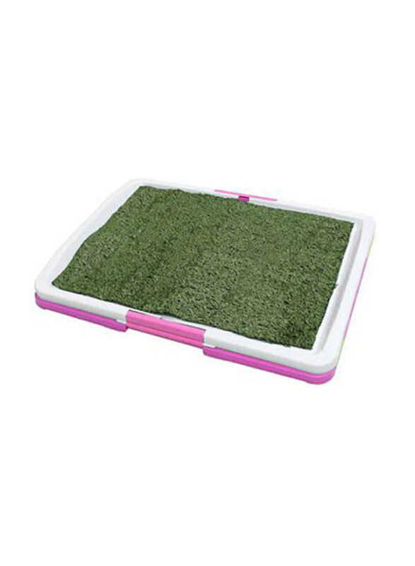 

Generic 3-Tires Indoor Puppy Dog Potty Training Pee Pad Mat Tray Grass Toilet, White/Green