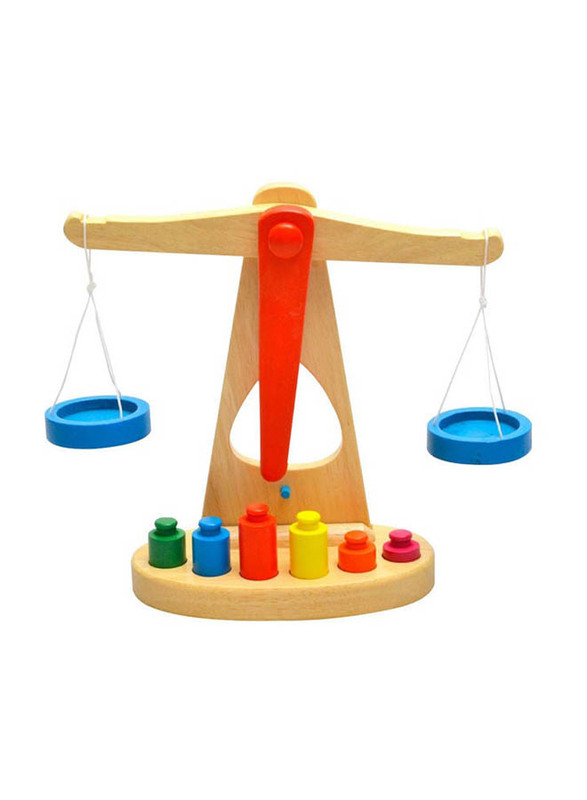 Montessori Wooden Balance Weighing Scale Educational Toy Set, Ages 5+