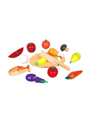 Viga Wooden Fruit and Vegetable Cutting Toy Set, Ages 18+ Months, Multicolour