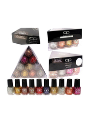 CP Trendies 10-Pieces Glitter Nail Polish Set,  4ml,  Multicolor