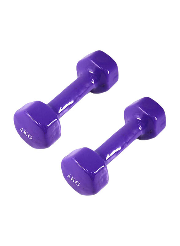 

Generic Hexagonal Dumbbell Set, 2 x 4 KG, Purple
