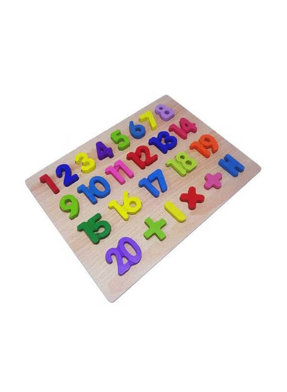 Webby Wooden Numbers Puzzle Toy, Ages 3+, Multicolour