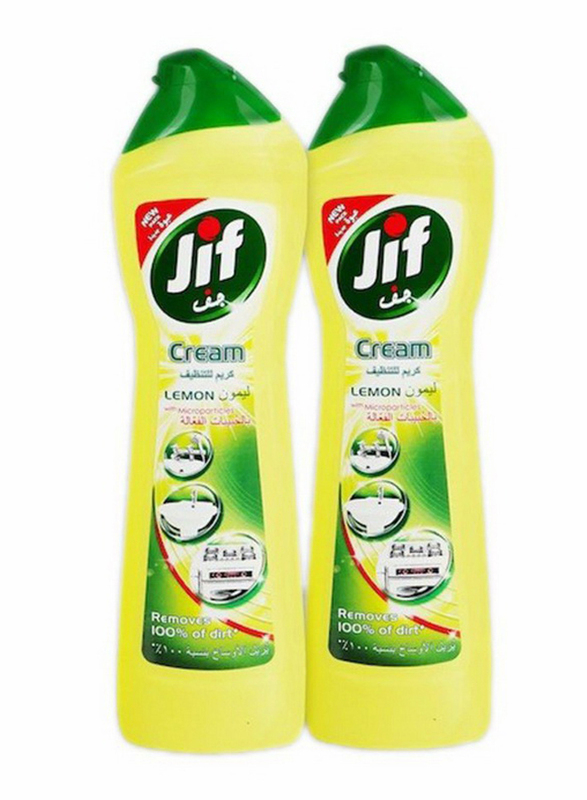 Jif Lemon with Microparticles Drain Cleaner, 2 Bottles x 500ml