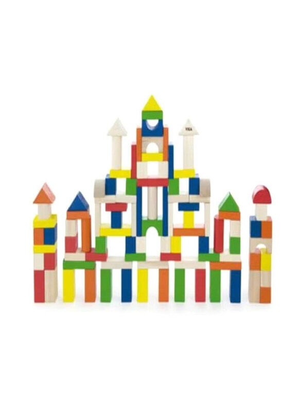 

Viga 100-Piece Wooden Block Set, Ages 2+, Multicolour