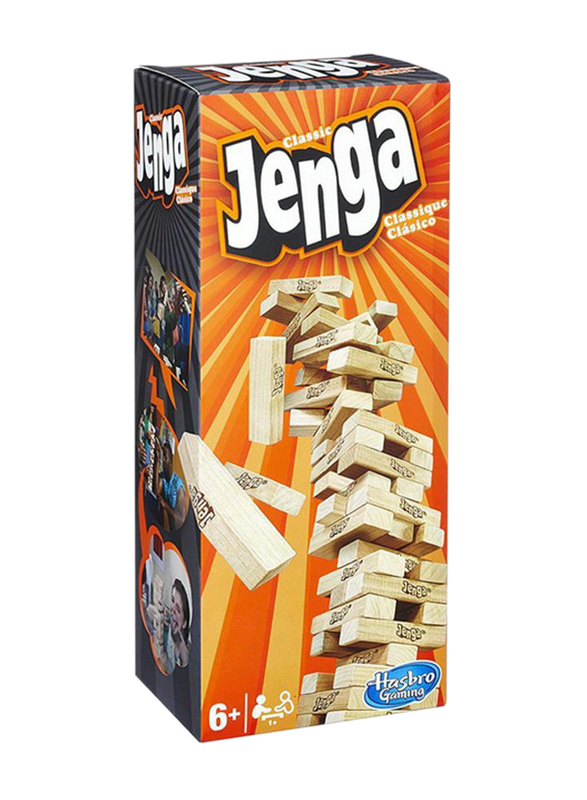 Hasbro Classic Jenga Block Stacking Game Building Sets, 54 Pieces, Ages 6+