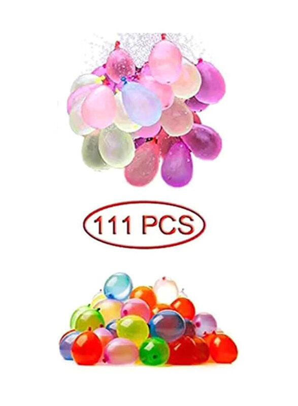 

Generic 111-Pieces Durable Sturdy Premium Quality Water Balloons, Ages 3+, Multicolour